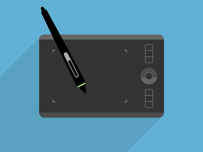 illustrator icon drawing on a wacom tablet